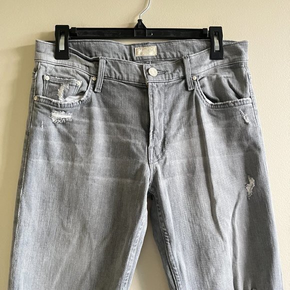 Mother Skinny Jeans The Dropout in Holy Smokes Womens Size 27 Gray Crop … - Picture 5 of 11